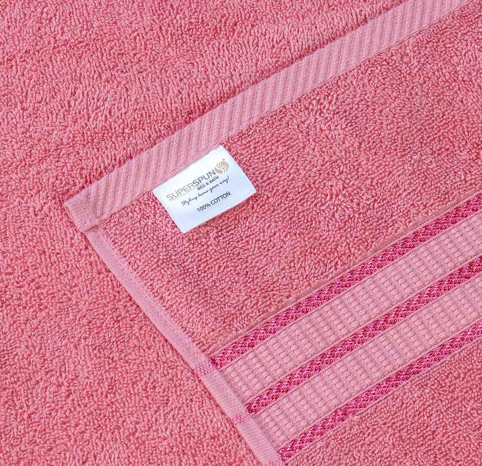 Superspun 100% Cotton- 420 Gsm- Vodre- Single Piece- Bath Sheet- Size:90 x 180 - Coral