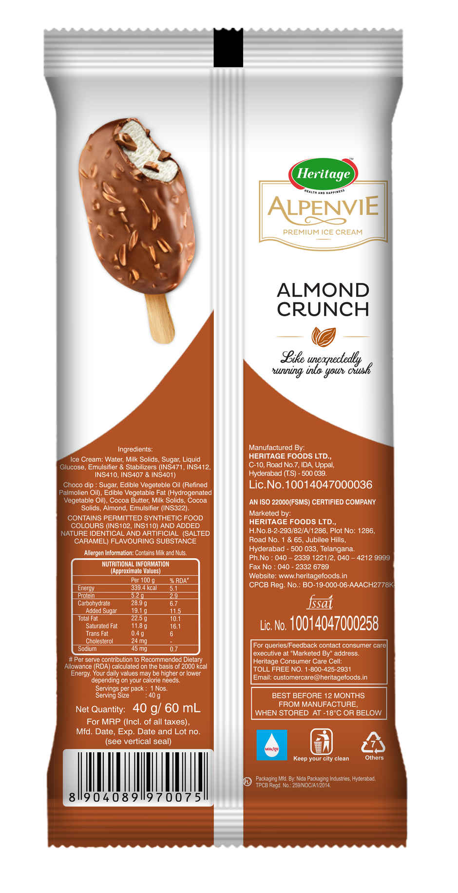 Heritage Alpenvie Almond Crunch Stick
