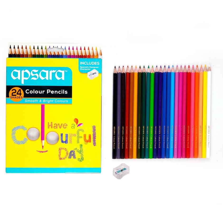 Apsara Colour Pencil Hexagon Shape Full Size 24 Colour
