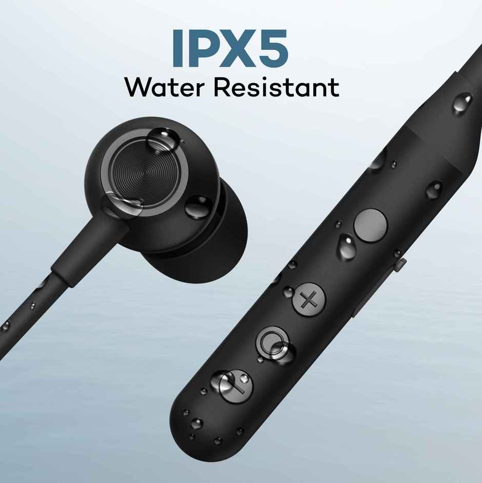 GOBOULT  YCharge Wireless in Ear Bluetooth Earphones with 12H Playtime, Type-C Fast Charging, Pro+ Calling Mic, Made in India, 12mm Bass Drivers, IPX5 Neckband - Black