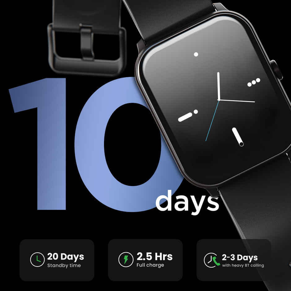 GOBOULT Drift Bt Calling 1.69" Hd Display, Ip67 Smartwatch|Black