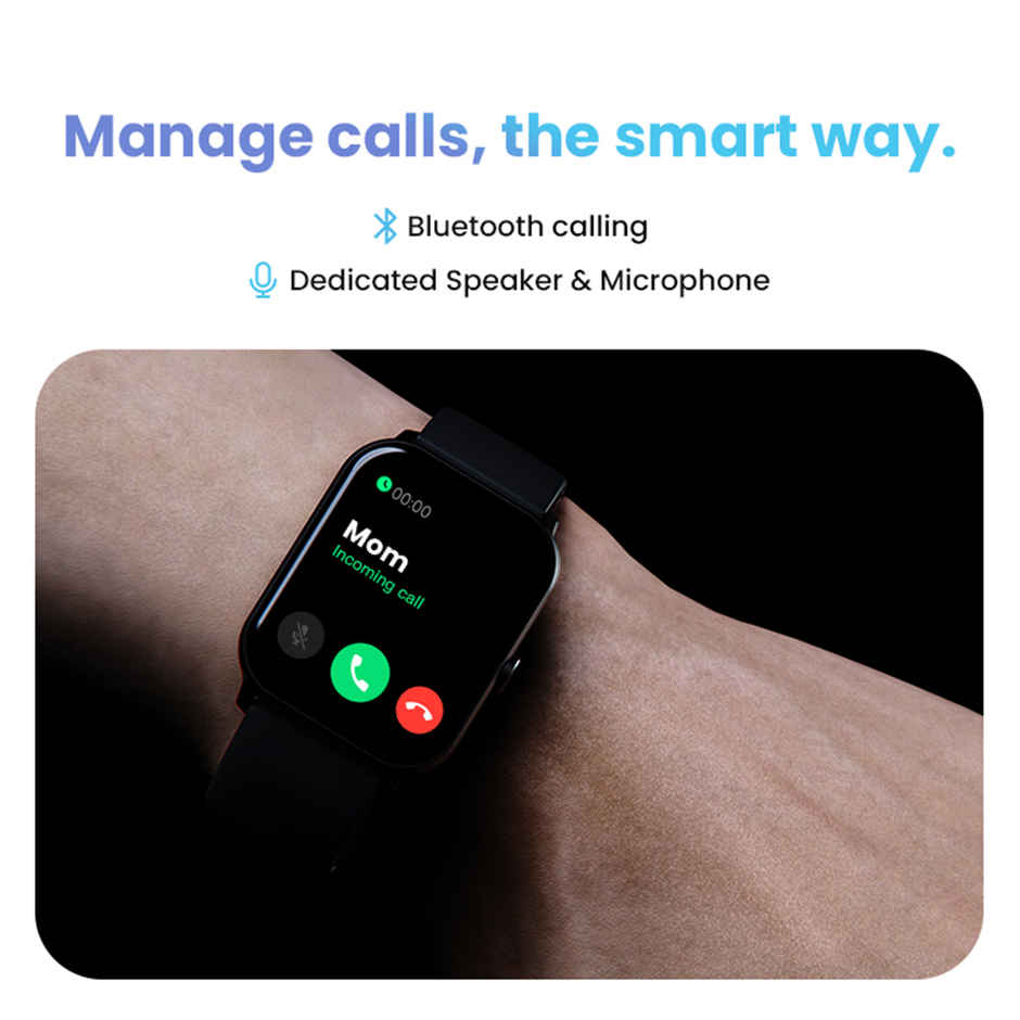 GOBOULT Drift Bt Calling 1.69" Hd Display, Ip67 Smartwatch|Black