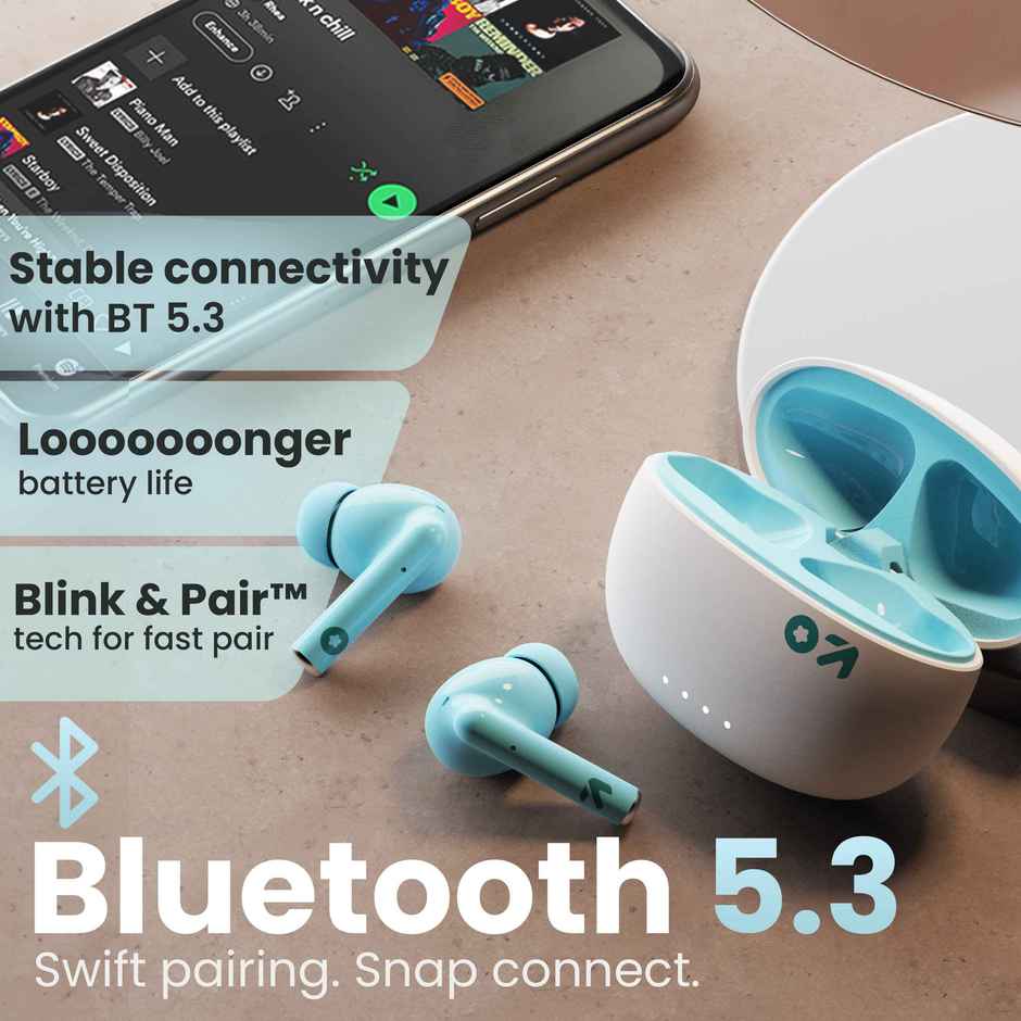 GOBOULT (Formerly Boult) W20 with Zen Enc Mic| BT v5.3 | True Wireless | Glacier Blue