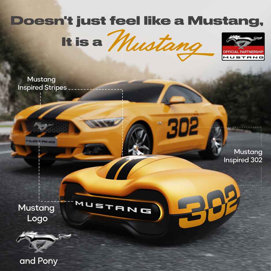 GOBOULT Mustang Torq | 50Hrs Battery | App Support | 4 Mic Enc | 5.4V BT | Yellow