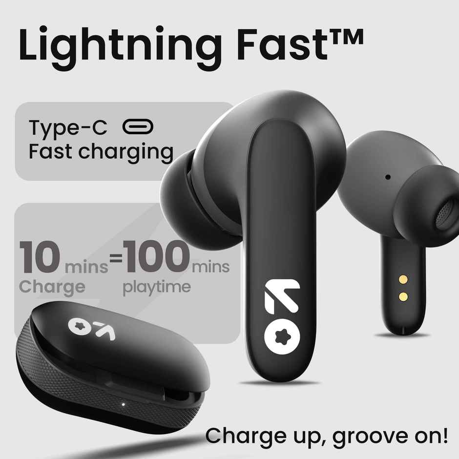GOBOULT Y1 with Zen ENC Mic, 50H Battery, Fast Charging, Pro+ Calling |Black, TWS