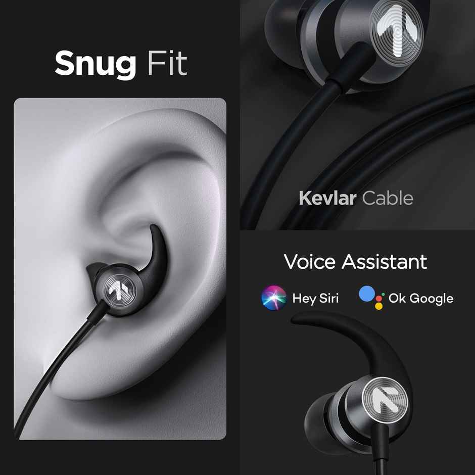 GOBOULT BassBuds X1 in-Ear Wired Earphones with 10mm Extra Bass Driver|Black