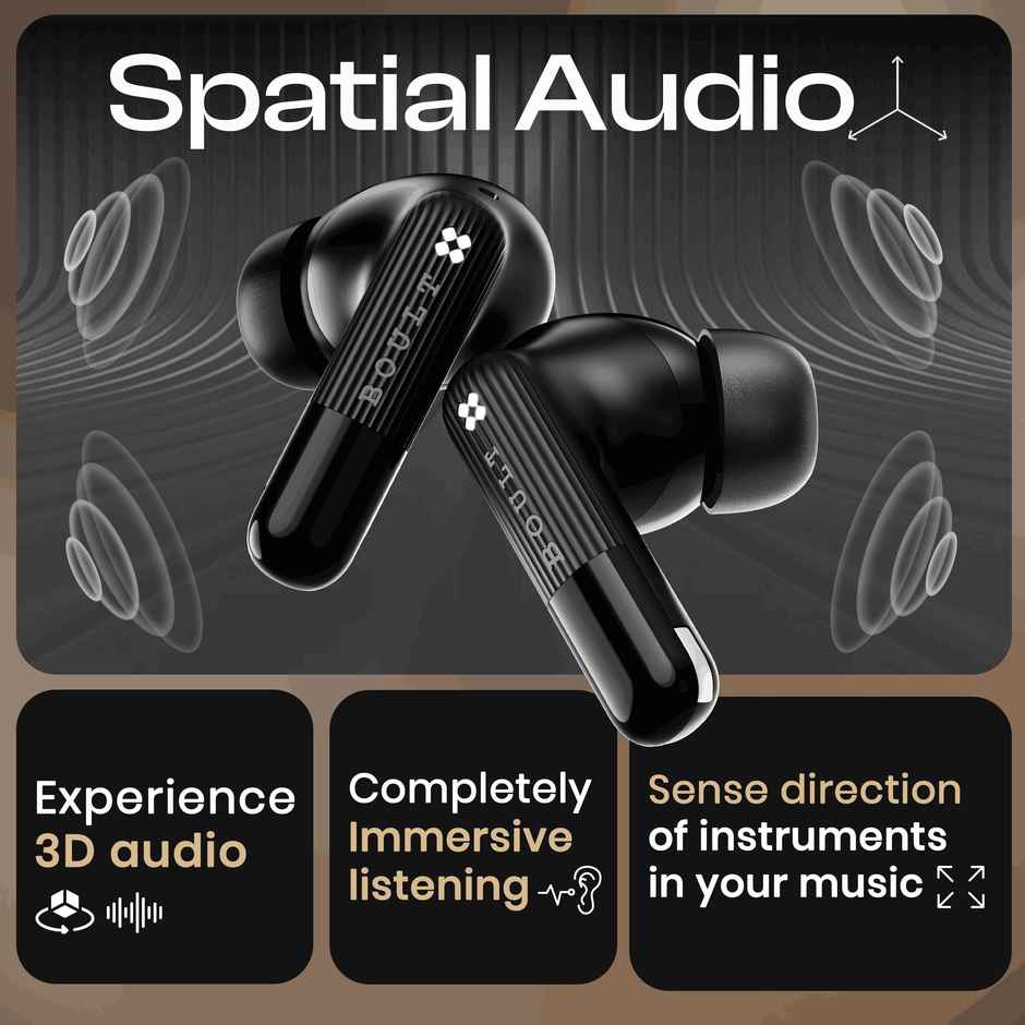 GOBOULT Klarity 3|Anc 50Db Hybrid Anc| 6 Mics|50Hrs|In The Ear|Obsidian Black