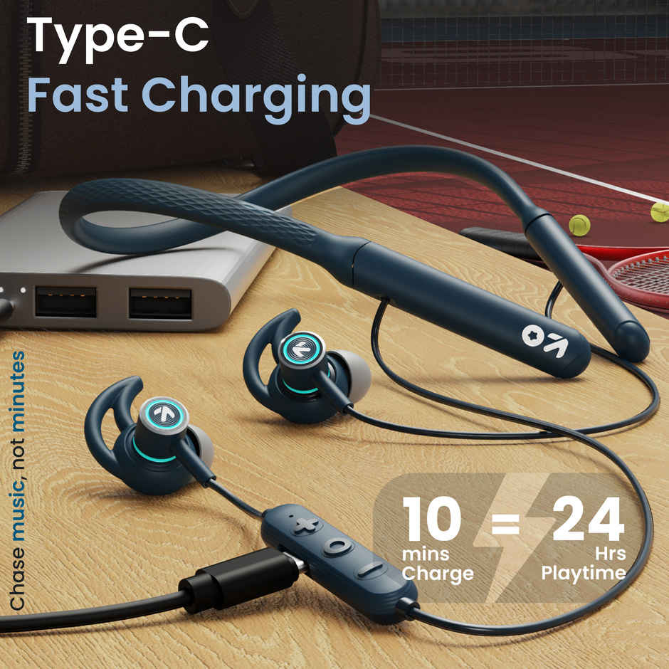 GOBOULT Probass Eqcharge with Zen Mode Enc | 32Hrs Playtime | In The Ear | Blue