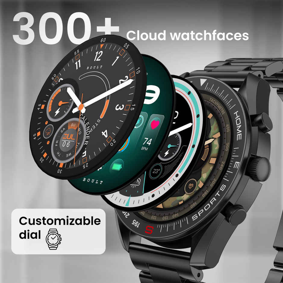 GOBOULT Mirage 1.39" Screen, Bt Calling, Spo2 Smartwatch|Coal Black