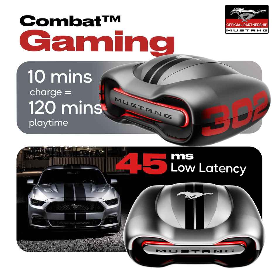 GOBOULT Mustang Torq | 50Hrs Battery | App Support | 4 Mic Enc | 5.4V BT | Silver