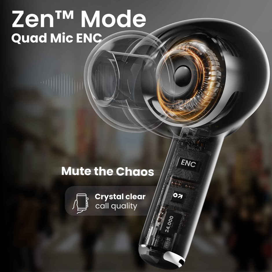 GOBOULT (Formerly Boult) W40 with Quad Mic Enc, 48H Battery Life | True Wireless | Electric Black