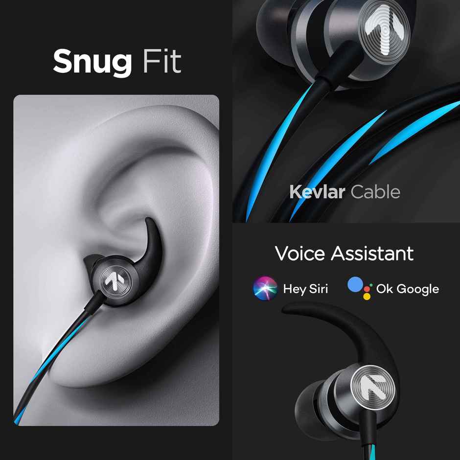 GOBOULT BassBuds X1 in-Ear Wired Earphones with 10mm Extra Bass Driver |Blue