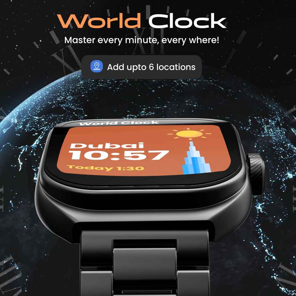 GOBOULT Trail 2.01" 3D Curved Hd Display, Health Track Smartwatch |Metal Black