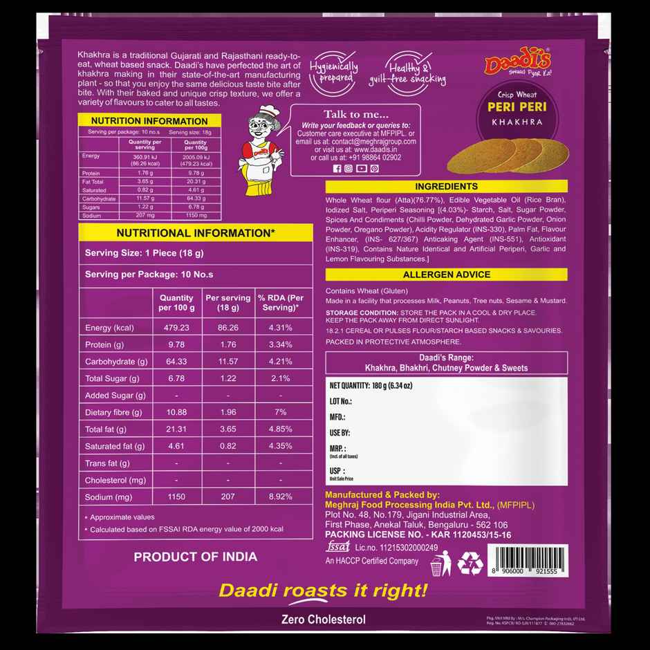 Daadi's Peri Peri Khakhra | Savory Snack