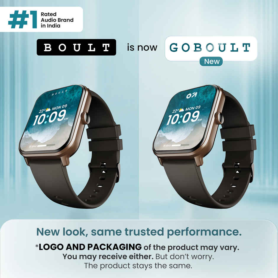 GOBOULT (Formerly Boult) Dive+ Bluetooth Calling | 500 nits | 150+ Watch Faces | Black Coffee