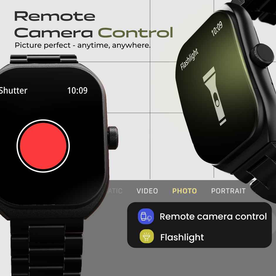 GOBOULT Trail 2.01" 3D Curved Hd Display, Health Track Smartwatch |Metal Black