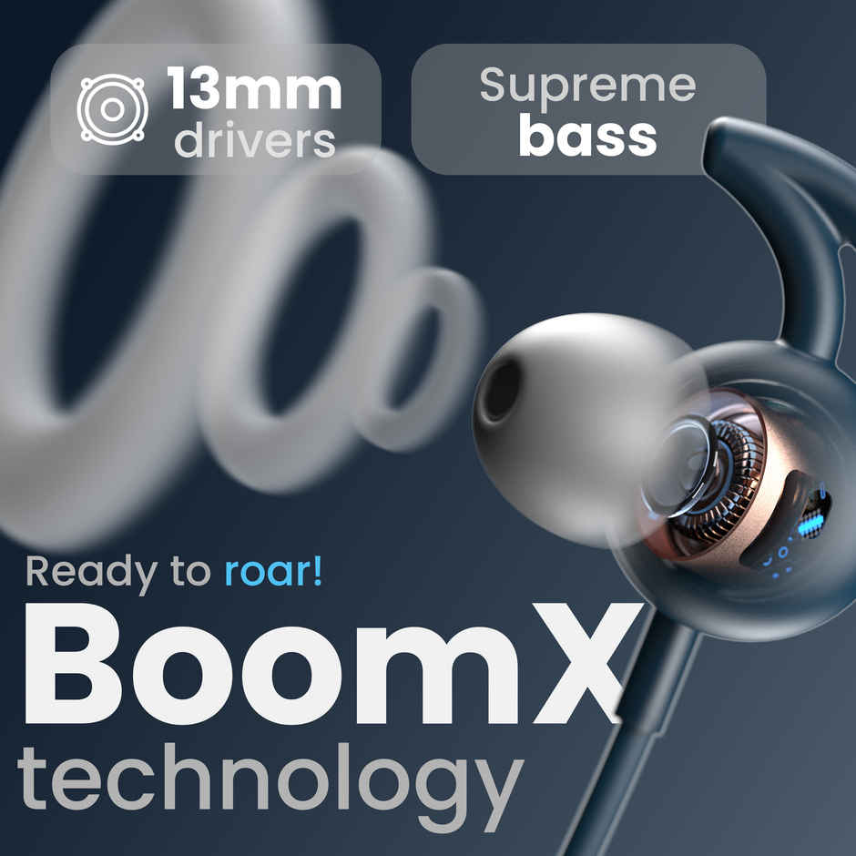 GOBOULT Probass Eqcharge with Zen Mode Enc | 32Hrs Playtime | In The Ear | Blue