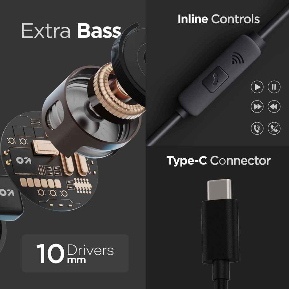 GOBOULT X1 Pro with Type-C Connector, Dynamic Drivers,Wired Headset |Black