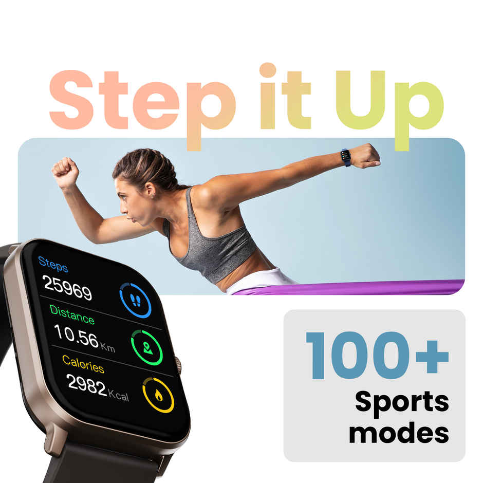 GOBOULT Dive+ Bluetooth Calling|1.85 Inch HD|500Nits|150+ Watchfaces|Black Coffee