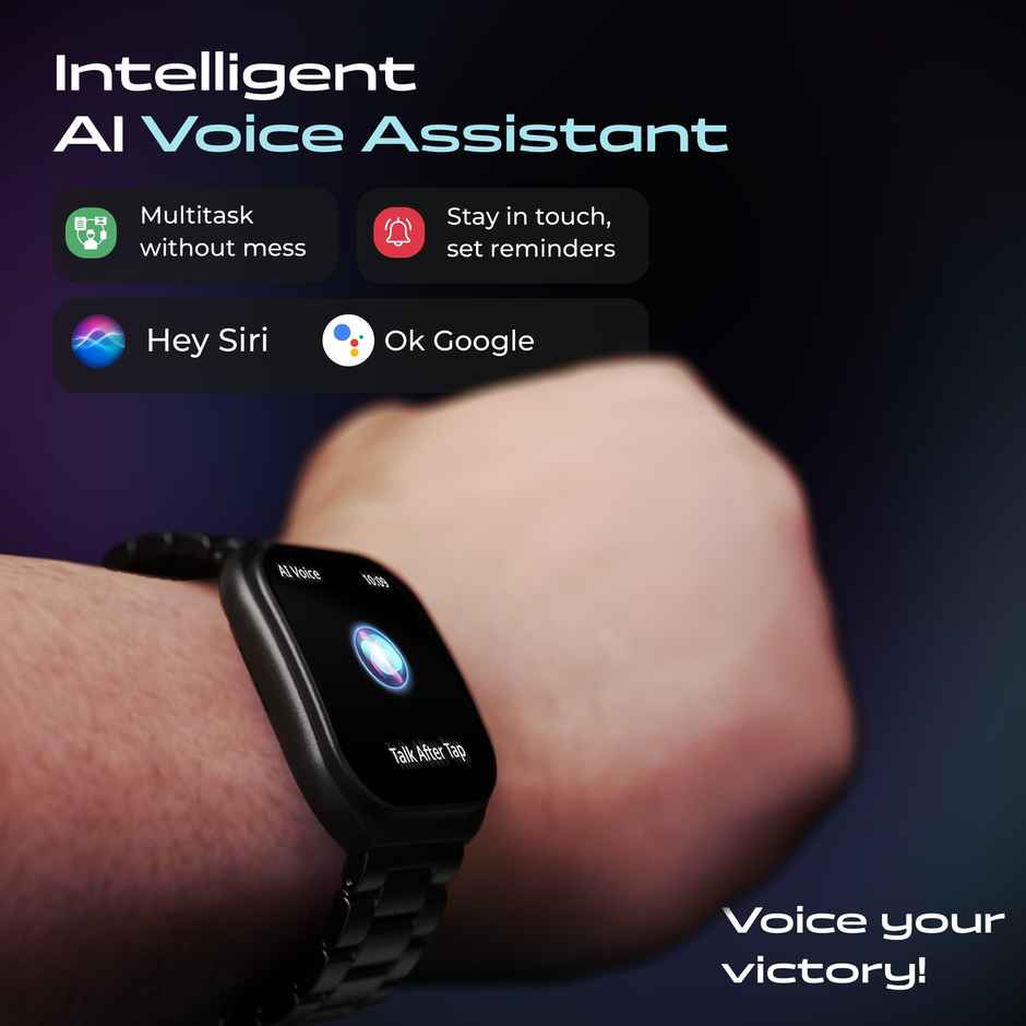 GOBOULT Trail 2.01" 3D Curved Hd Display, Health Track Smartwatch |Metal Black