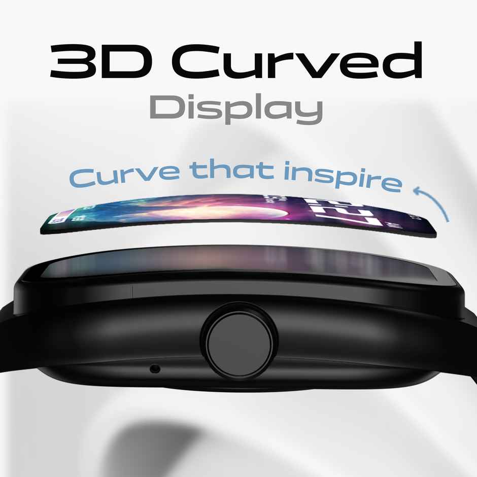GOBOULT Trail 2.01" 3D Curved Hd Display, Health Track Smartwatch |Metal Black