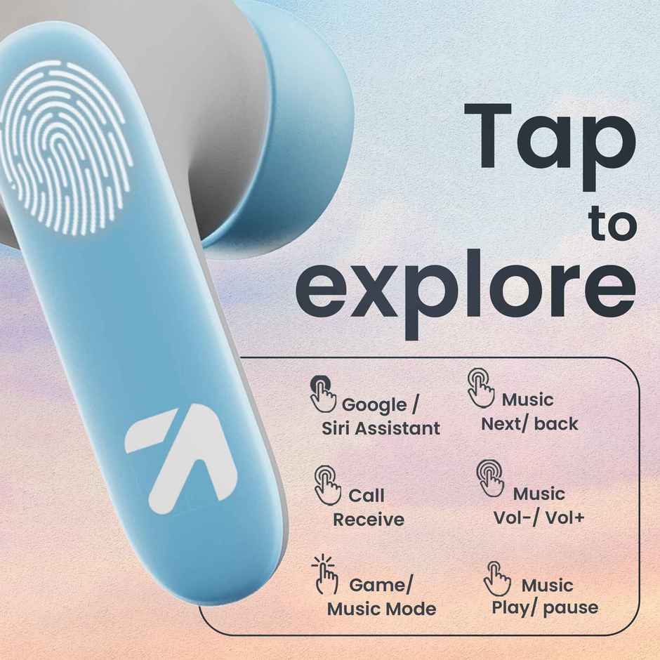 GOBOULT Y1 Pro with Zen Quad Mic ENC 60Hrs Battery Fast Charging - Blue