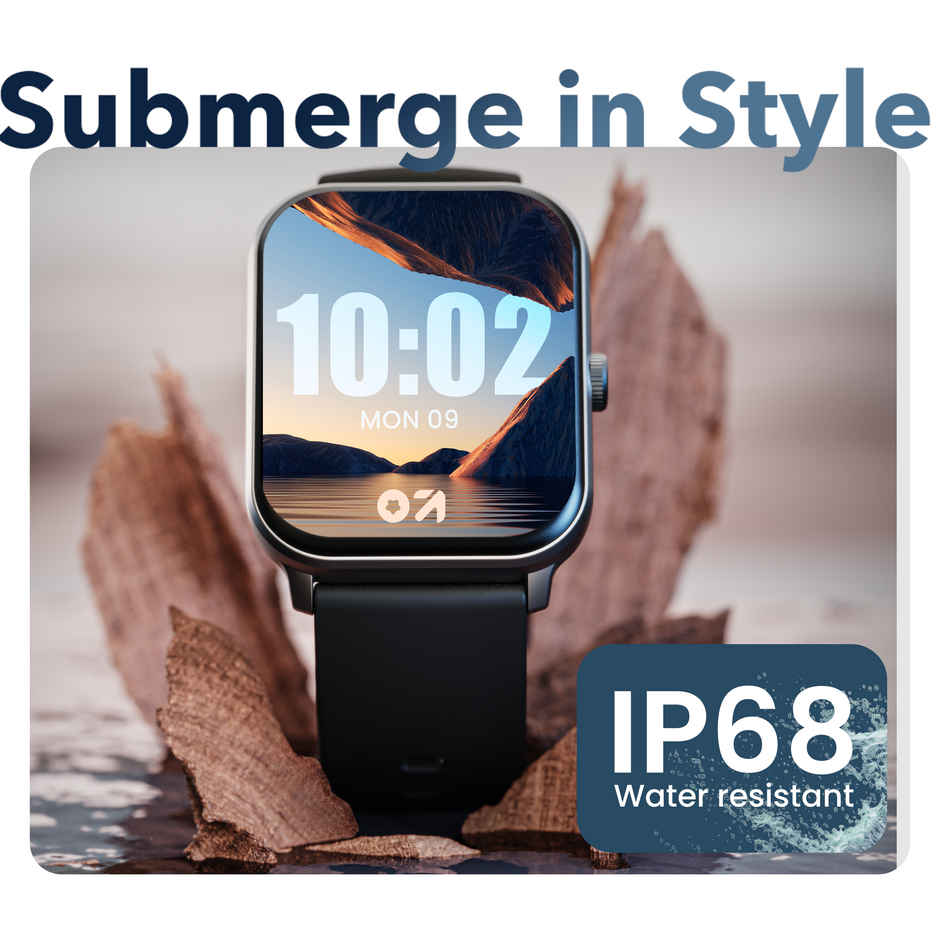 GOBOULT Dive+ Bluetooth Calling Smartwatch | 1.85 Inch HD | 500Nits | 150+ Watchfaces | Jet Black