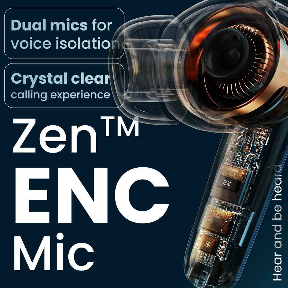 GOBOULT X70 Zen ENC Mic | 60H Battery  |  5.3 Bluetooth Headset | White | In Ear