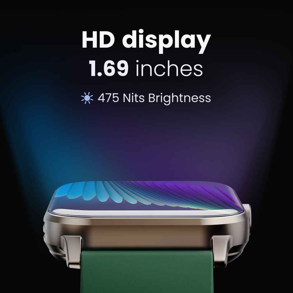 GOBOULT Drift Bt Calling 1.69" Hd Display, 140+ Watchfaces, Ip67 Smartwatch|Green