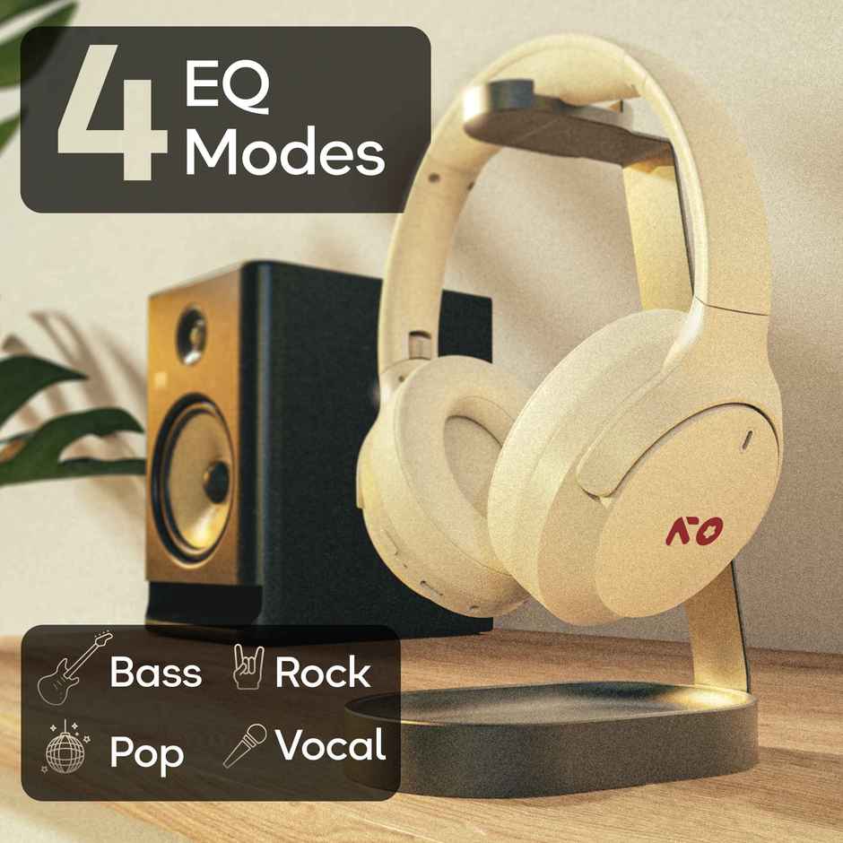 GOBOULT Q | 70Hrs Battery | Enc Mic | 40Mm Boosted Drivers | 4 Eq Modes| Beige