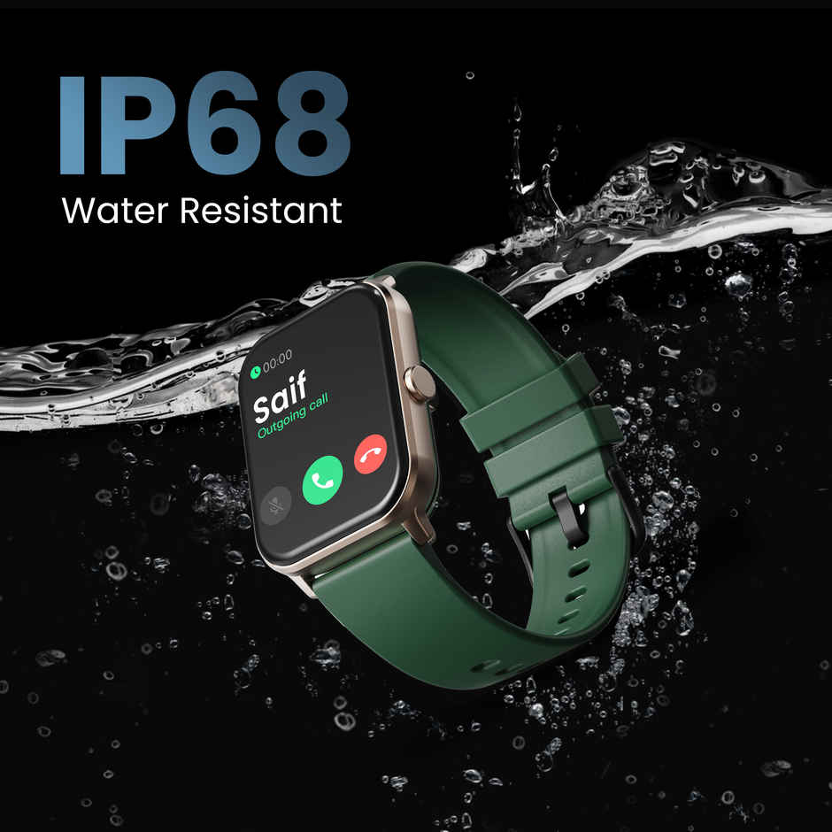 GOBOULT Drift Bt Calling 1.69" Hd Display, 140+ Watchfaces, Ip67 Smartwatch|Green