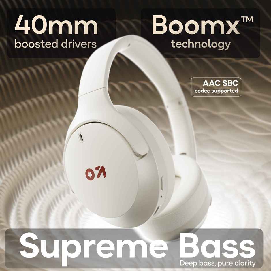 GOBOULT Q | 70Hrs Battery | Enc Mic | 40Mm Boosted Drivers | 4 Eq Modes| Beige