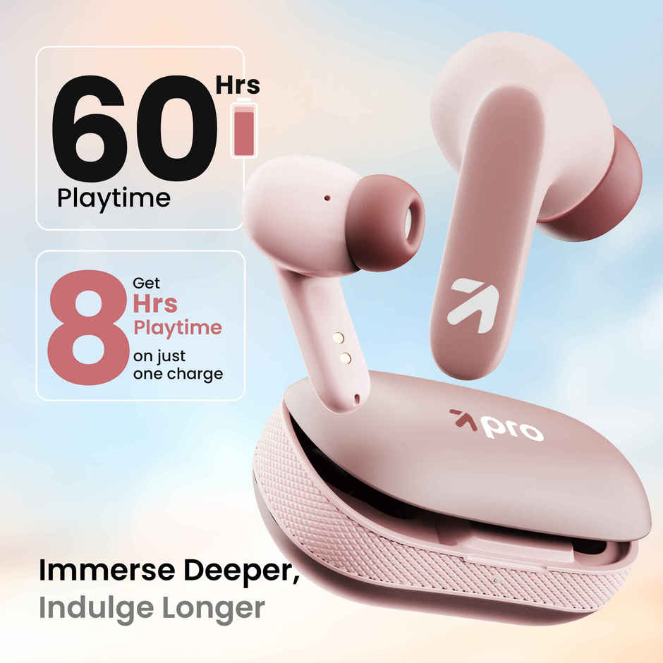 GOBOULT Y1 Pro Zen Quad Mic ENC,60Hrs Battery,Fast Charging,5.3v Bt |Candy cane
