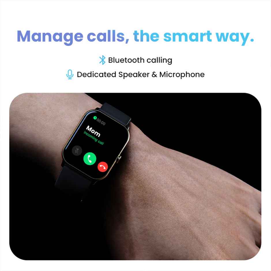 GOBOULT Drift Bt Calling 1.69" Hd , Health Monitoring Smartwatch |Sand Black