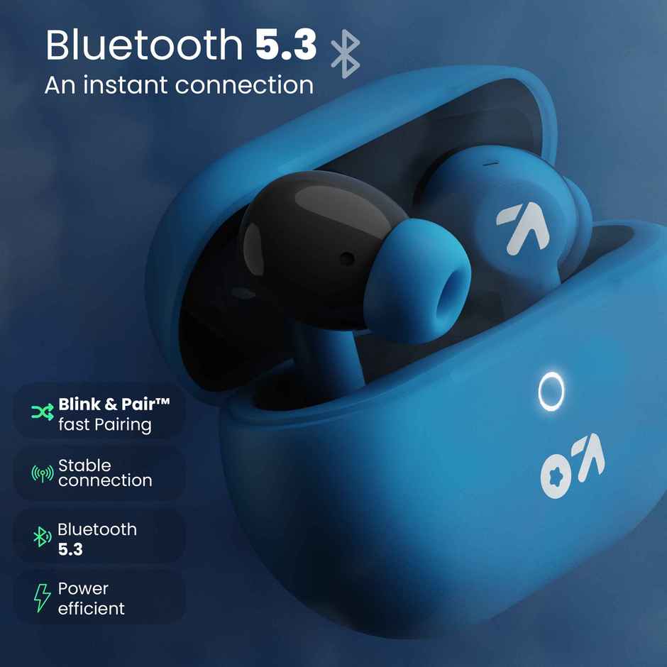 GOBOULT W40 TWS Earbuds with 4 Mic ENC, 48Hrs Battery, Low Latency Gaming, 5.3v Bluetooth - Denim Blue