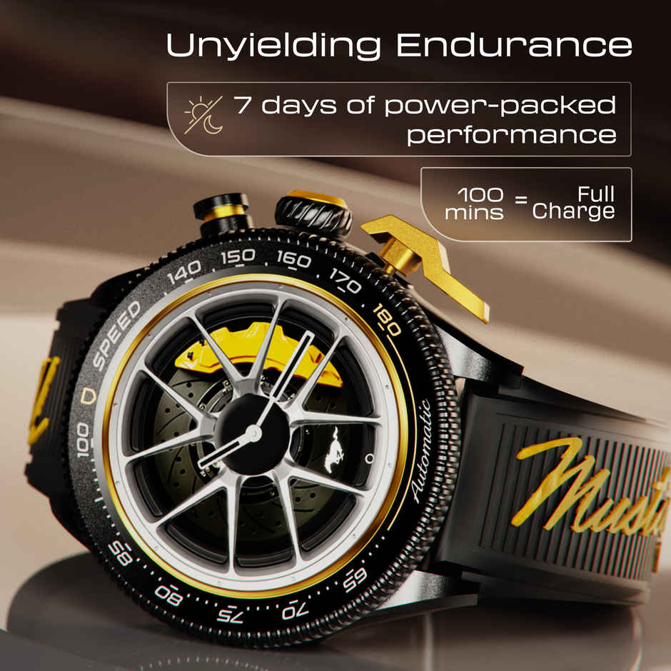 GOBOULT Mustang Stallion , Nitro Black 1.43 AMOLED Display,  Functional Rotation Ring Action Bezel