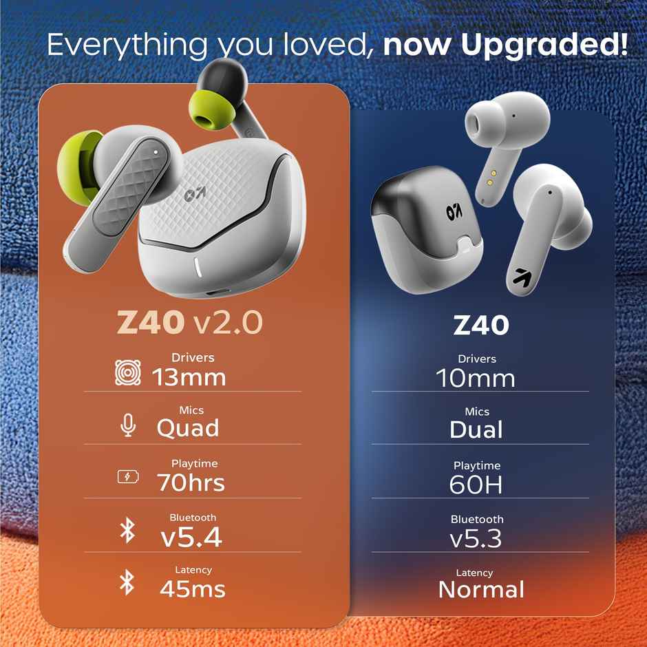 GOBOULT Formerly Boult Z40 v2.0 | Arctic Blue | GOBOULT Z40 V2.0 | TWS Truly Wireless in Ear Earbuds