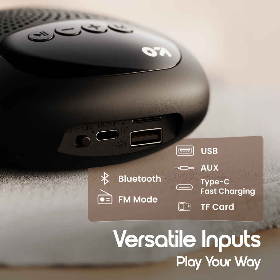 GOBOULT Bassbox Q5 Upto 18H Battery | 5W | 5W Bluetooth Home Speaker| Black