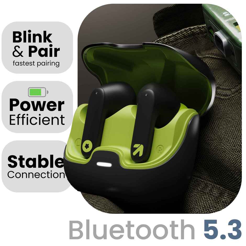 GOBOULT X70 in Ear TWS Earbuds with 60H Playtime, Zen ENC Mic, Low Latency Gaming, Type-C Fast Charging, Made in India, 10mm Rich Bass Drivers, IPX5, Ear Buds TWS - Black