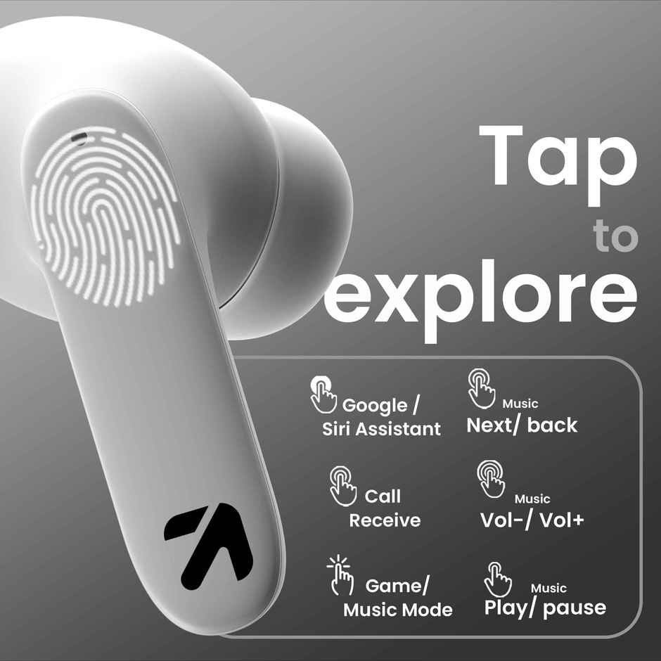 GOBOULT (Formerly Boult) X70 Zen ENC Mic | 60H Battery | 5.3 Bluetooth Headset | In The Ear | White