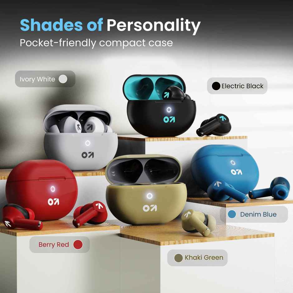 GOBOULT W40 TWS Earbuds with 4 Mic ENC, 48Hrs Battery, Low Latency Gaming, 5.3v Bluetooth - Denim Blue