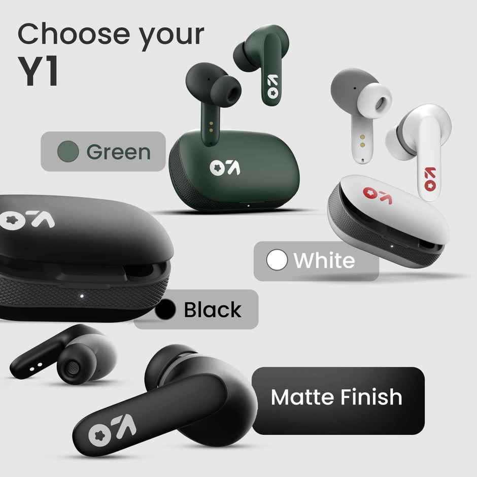 GOBOULT Y1 with Zen ENC Mic, 50H Battery, Fast Charging, Pro+ Calling |Black, TWS