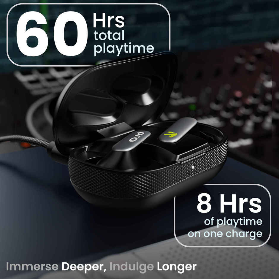 GOBOULT K60 Zen Quad Mic ENC | 60H Battery | Fast Charging | Jet Black