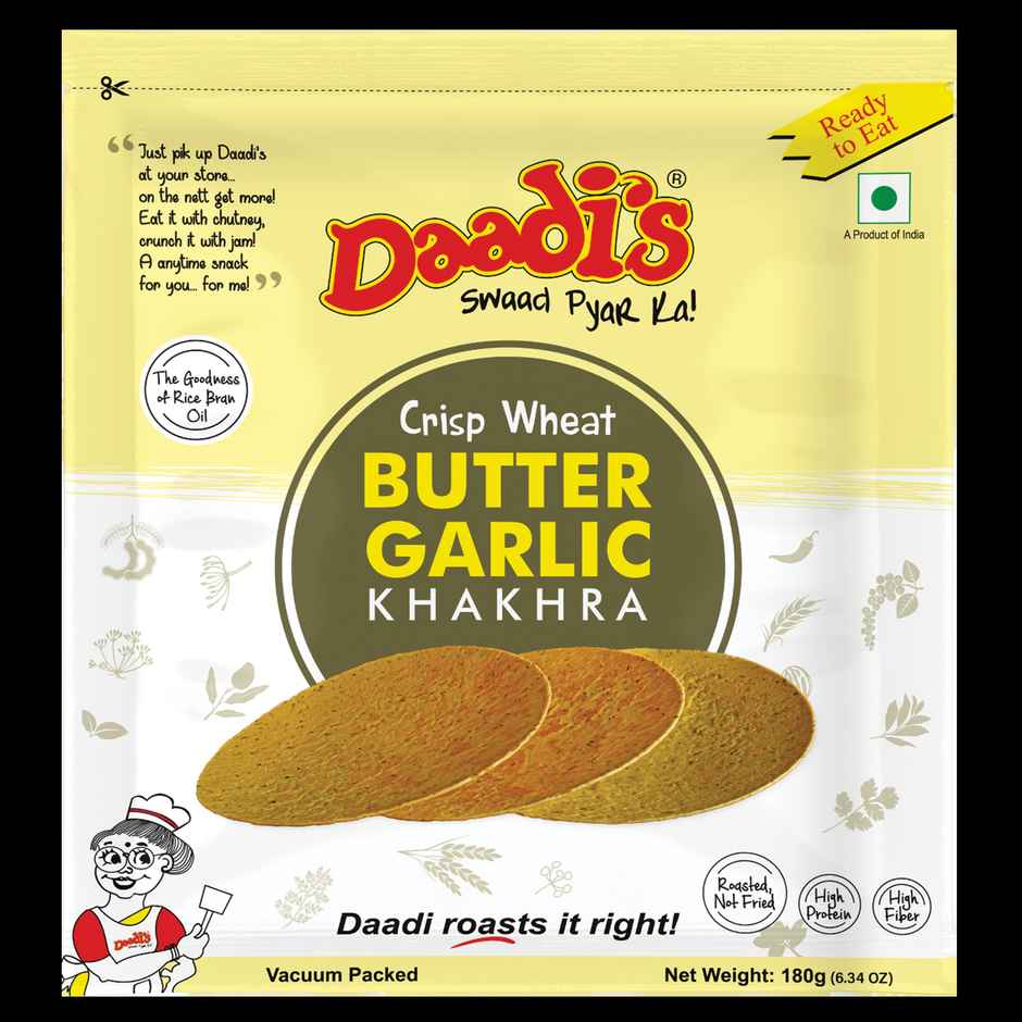 Daadi's Butter Garlic Khakhra | Crunchy & Flavored