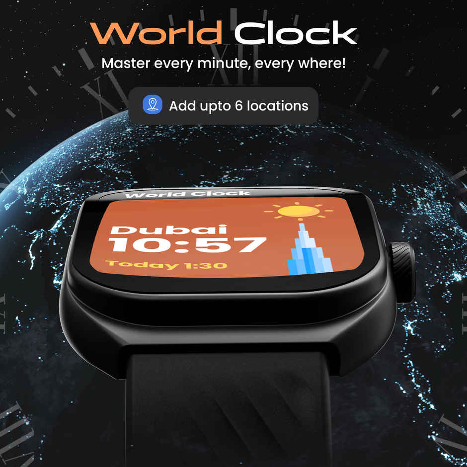 GOBOULT Trail 2.01" 3D Curved Hd Display, Working Crown, Smartwatch | Raven Black