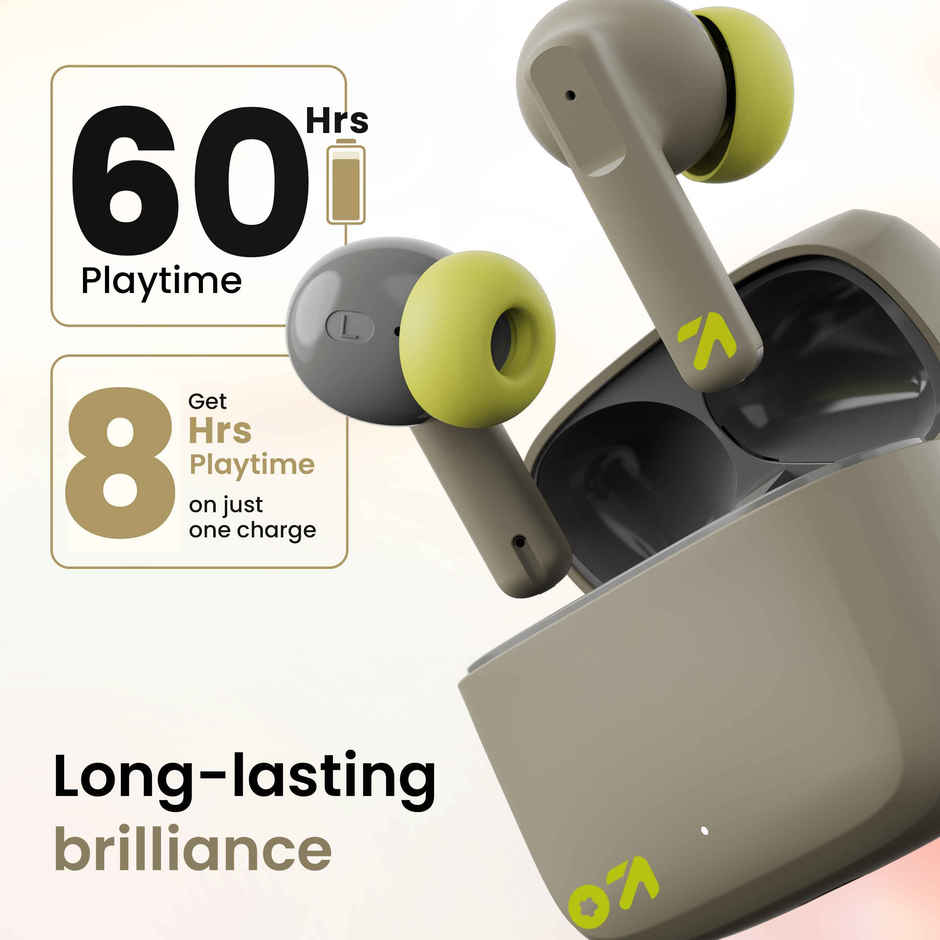 GOBOULT Octave | 60Hr Battery | Quad Mic Enc|50Ms Ultra Low Latency|5.3 BT|Green