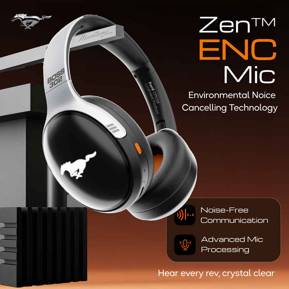 GOBOULT Mustang Thunder Bluetooth Headphones | 70H Playtime | 40mm Driver ENC Mic Over Ear