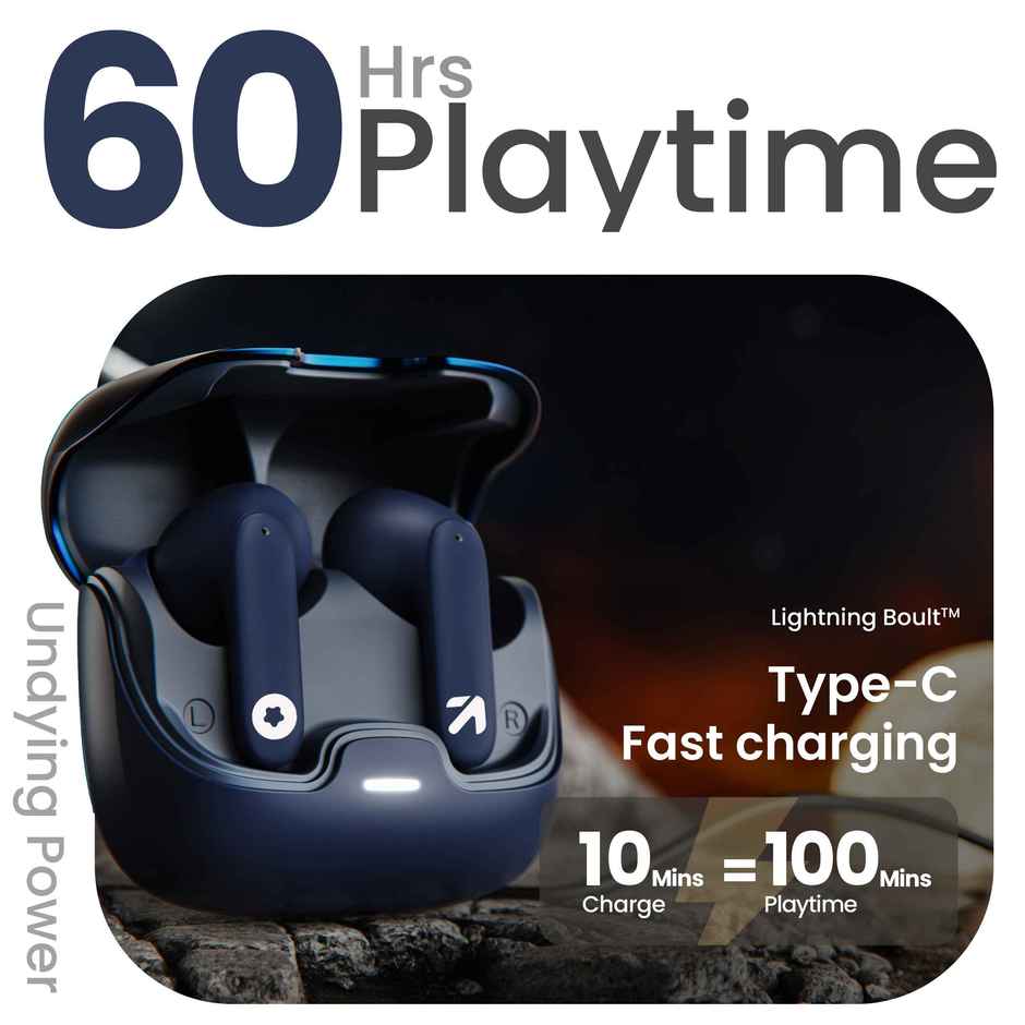 GOBOULT (Formerly Boult) Z40 With Zen Enc Mic, 60H Battery Life, Bluetooth 5.3 Headset | Blue