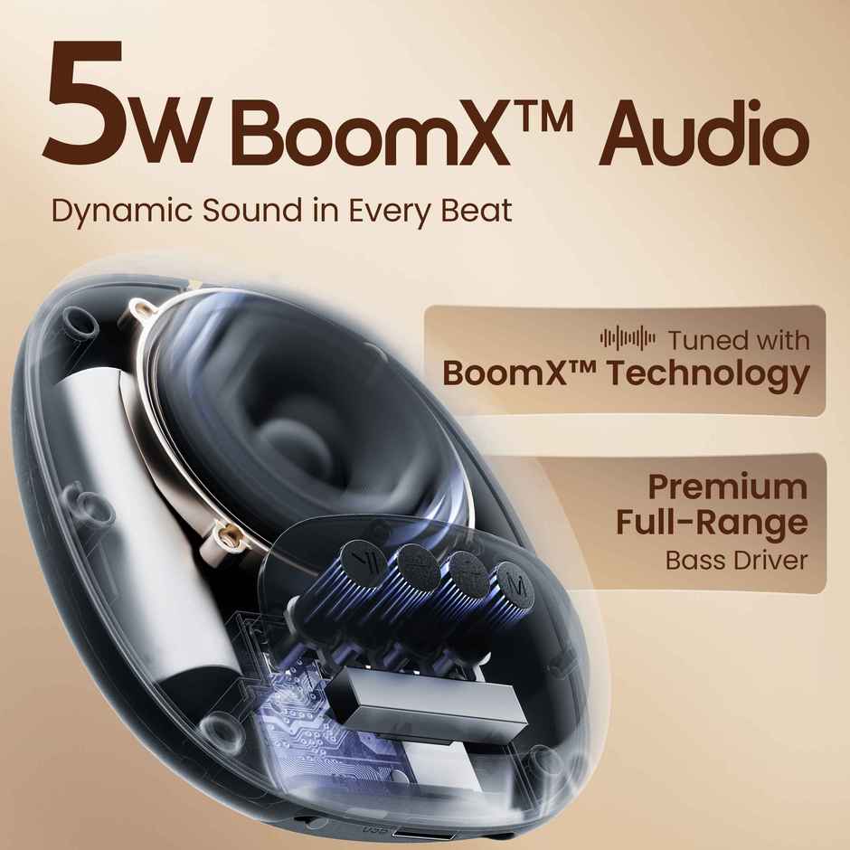 GOBOULT (Formerly Boult) Bassbox Q5 Upto 18H Battery | 5W Bluetooth Home Speaker | Black