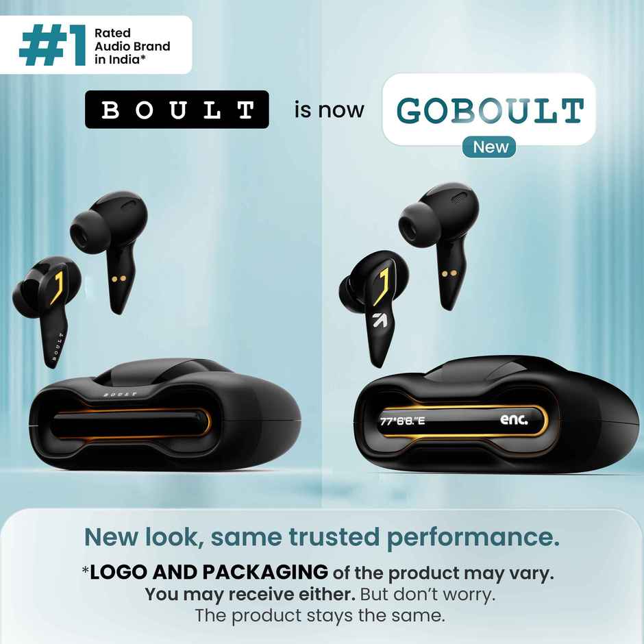 GOBOULT (Formerly Boult) Ember Quad Mic ENC | 48H Battery | Bluetooth 5.3 Headset | Black
